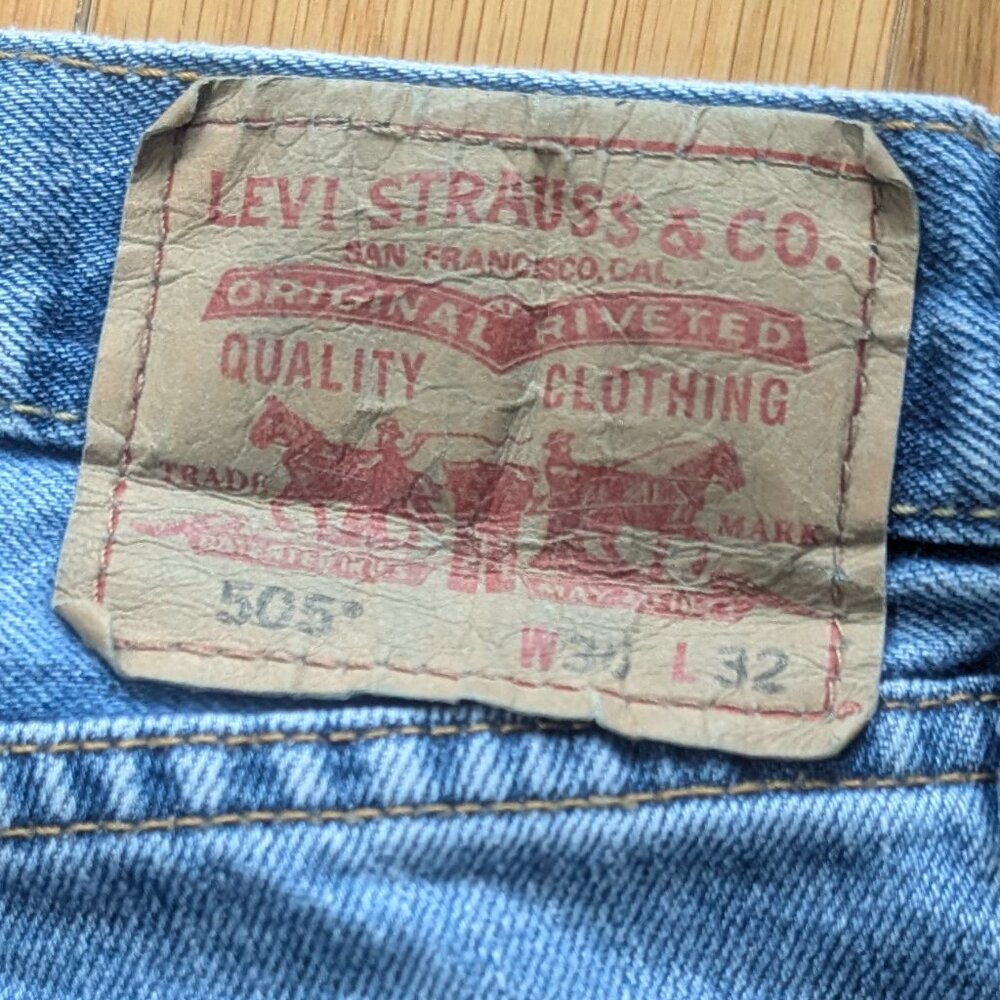 Levi's 505 Straight Fit 36x32 - Set of 2, Light and Medium Denim, 100% cotton